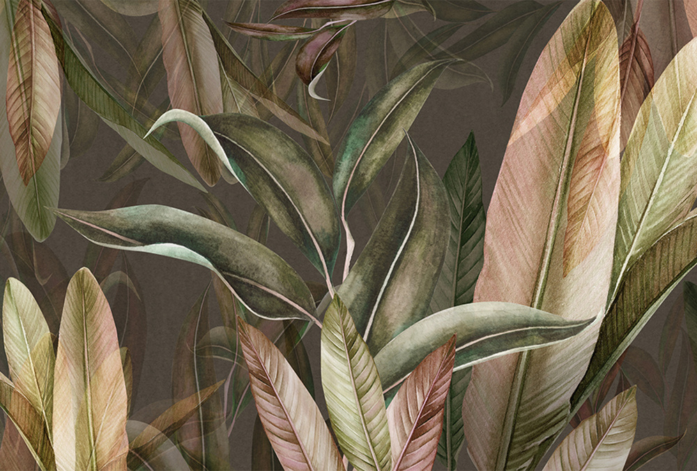Фотообои виниловые на флизелиновой основе Polimar "Экзотические листья", Арт. 144-392, 400см х 270см #1