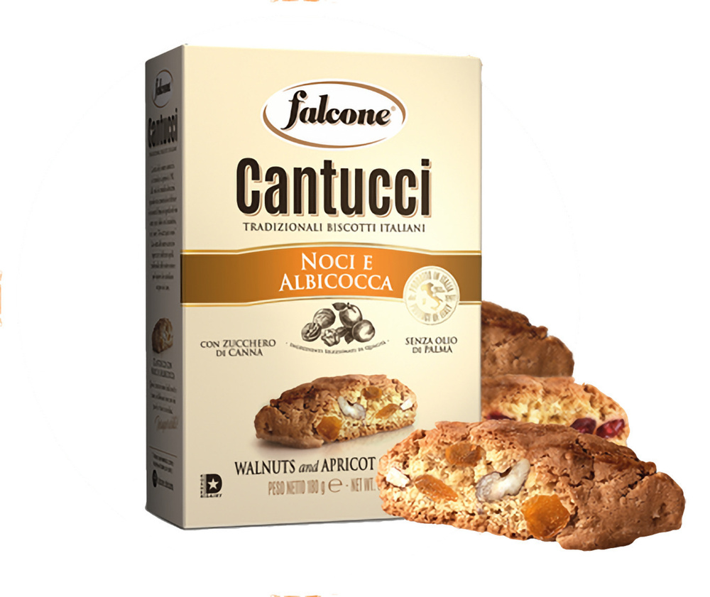 Печенье Falcone Cantucci Кантуччи с грецким орехом и абрикосом, 180 гр  #1