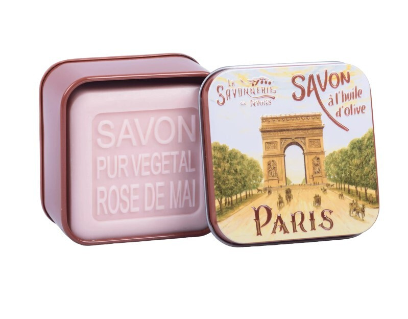 Мыло La Savonnerie de Nyons с майской розой в металлической коробке "Триумфальная арка" 100 гр  #1