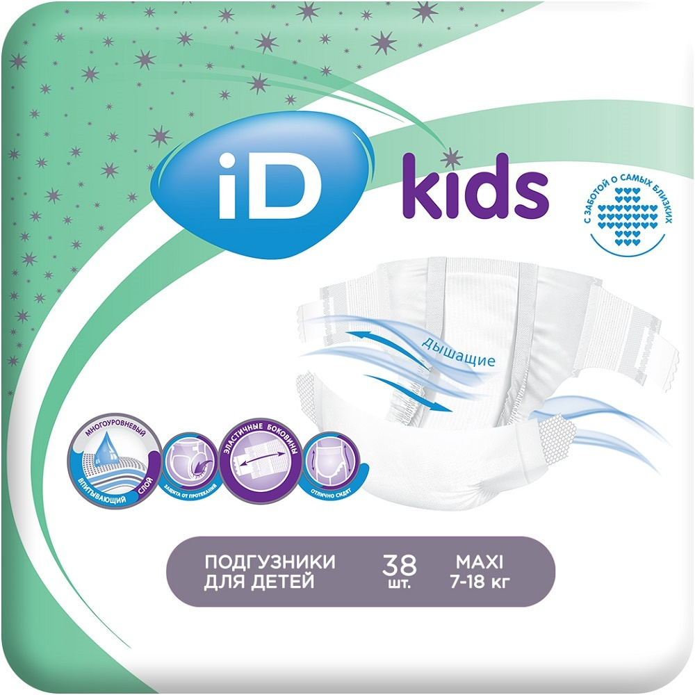 iD Kids Детские подгузники L (7 - 18 кг) 38 шт #1