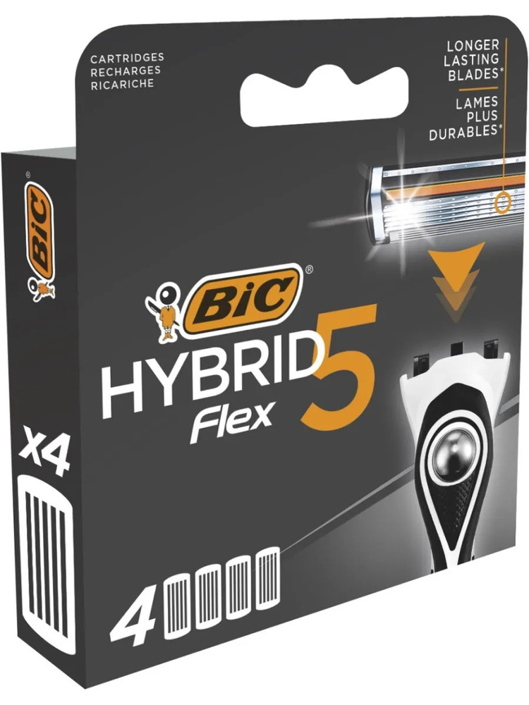 BIC Сменные кассеты "Flex 5 Hybrid", 5-лезв., увл.полоска (4 сменные кассеты)  #1