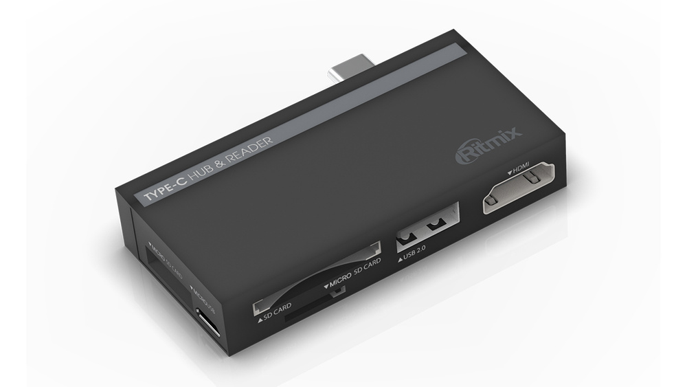 Картридер RITMIX CR-4630, мультиадаптер USB type C - USB2.0, MicroUSB, SD, MicroSD2, HDMI  #1