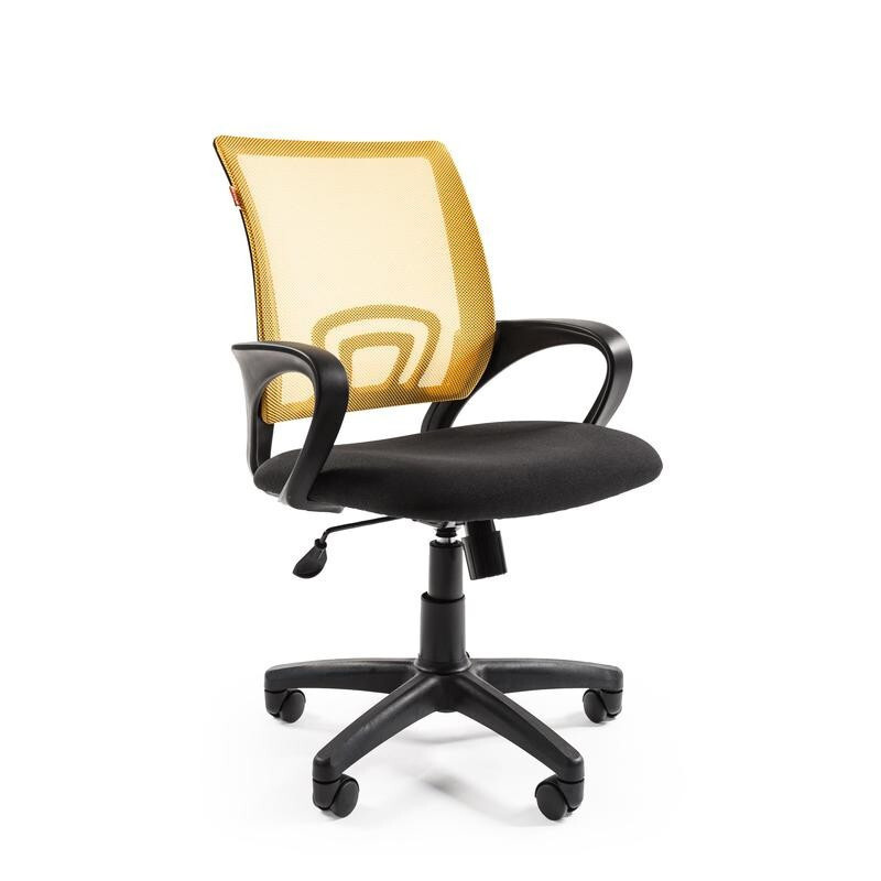 Кресло офисное Easy Chair 304, желтое/черное, сетка/ткань, пластик  #1