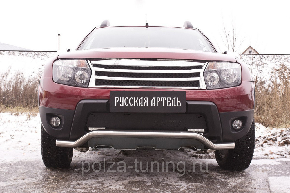 Зимняя заглушка решетки переднего бампера (дхо+обвес) Renault Duster 2010 - 2014  #1