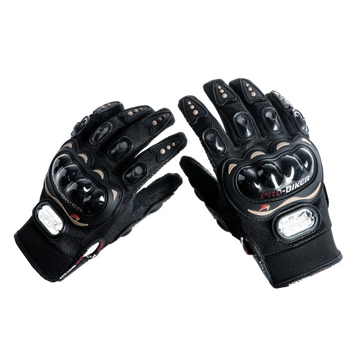 Перчатки для езды на мототехнике, с защитными вставками, пара, размер M, черные  #1