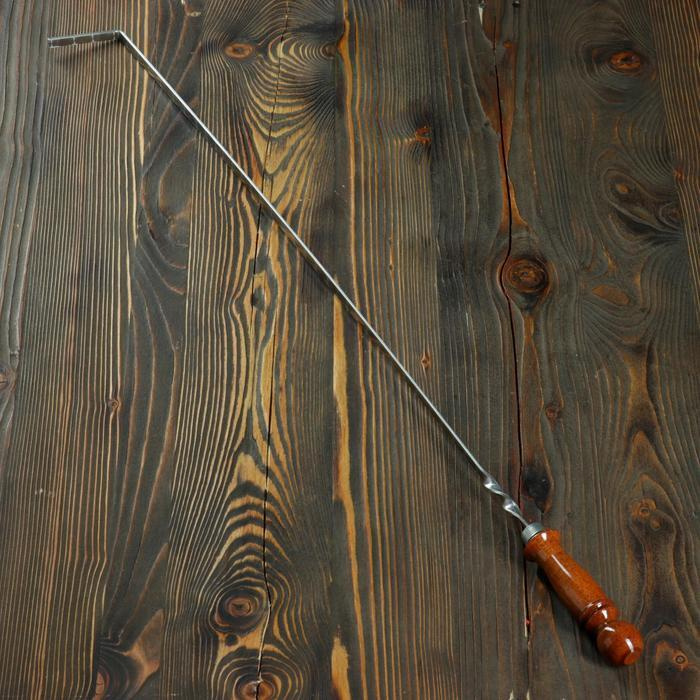 Кочерга узбекская с деревянной ручкой, с узором, 70 х 1 см, полная длина 92 см, сталь 3 мм  #1