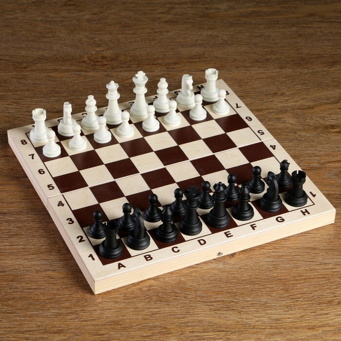 Шахматные фигуры, король h 6.2 см, пешка h 3.2 см, черно-белые  #1