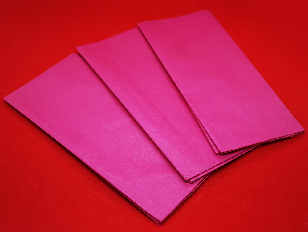 Бумага упаковочная тишью 30 листов 51x66см. цвет розовый #1
