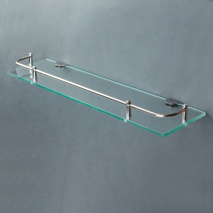 Полка для ванной комнаты, 40x11,5x4 см, металл, стекло #1