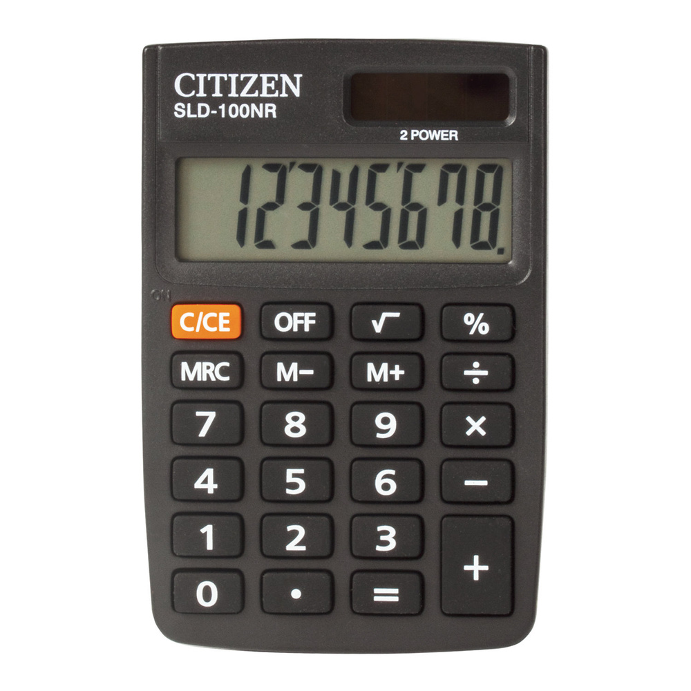 Калькулятор карманный CITIZEN SLD-100NR (90х60 мм), 8 разрядов, двойное питание, 1ед. в комплекте  #1