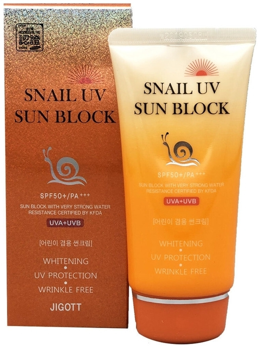 Jigott Солнцезащитный крем с улиточным муцином SNAIL UV SUN BLOCK #1