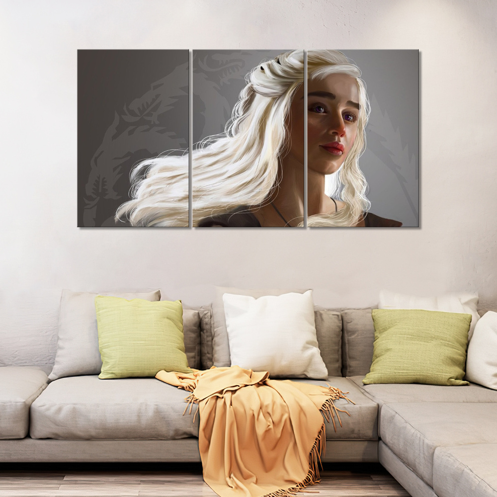 Модульная картина для интерьера на стену Дейенерис Бурерождённая Игра Престолов 150х80  #1