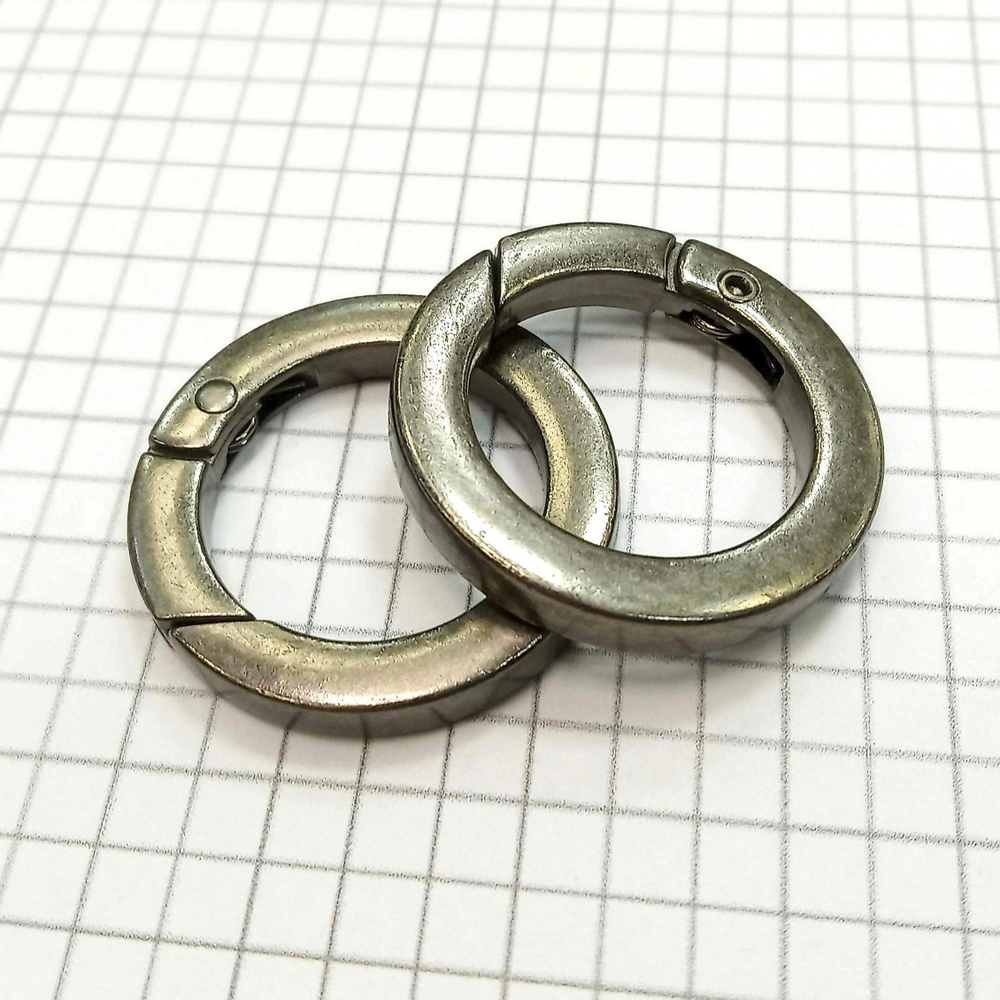 Кольцо-карабин металлическое, 2 см, 4 шт, состаренное серебро  #1