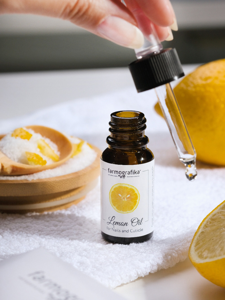 Натуральное масло Lemon Oil Farmografika для питания и увлажнения кутикулы , против ломкости и сухости #1
