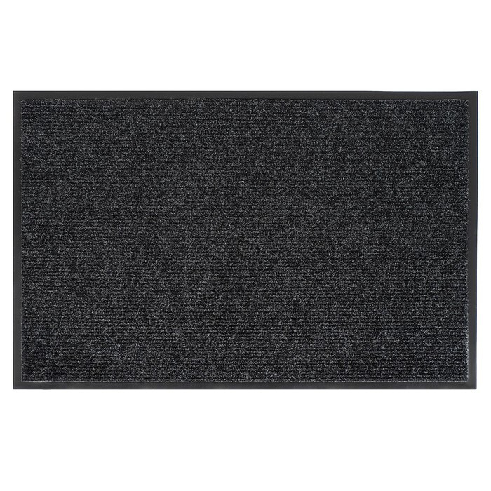 Коврик придверный влаговпитывающий, ребристый, "Комфорт", 60х90 см, цвет чёрный  #1