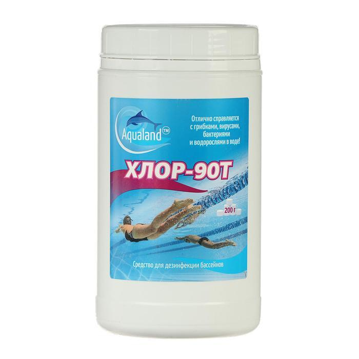 Дезинфицирующее средство Aqualand Хлор-90Т, таблетки 200 г 1 кг  #1