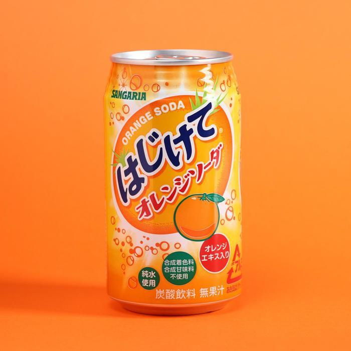 Японские газированные напитки SANGARIA со вкусом апельсина, 350 мл  #1