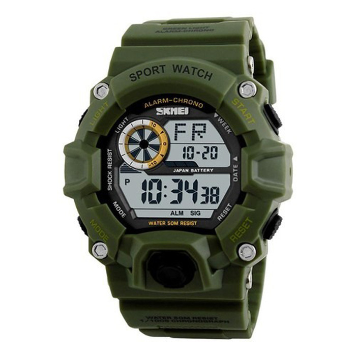 Часы Skmei/Скмей 1019, мужские, противоударные, водонепроницаемые, army green  #1