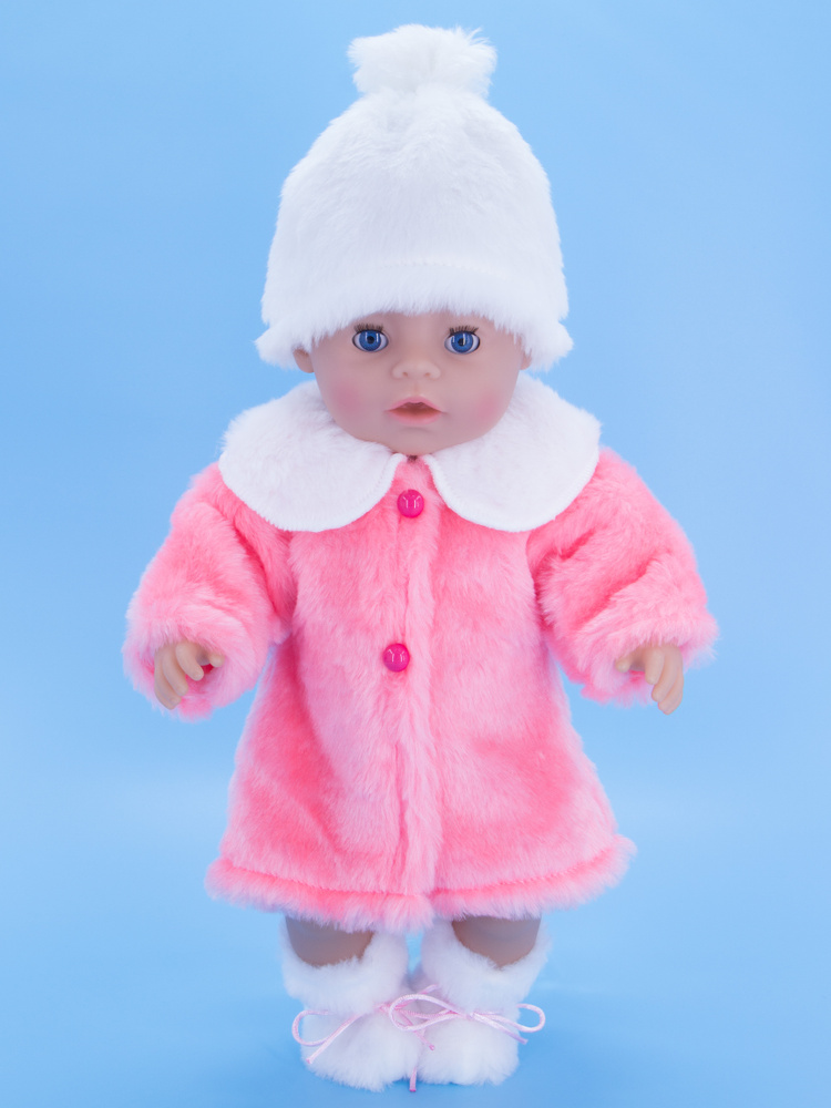 Одежда для кукол Модница Шубка для пупса Беби Бон (Baby Born) 43 см розовый  #1