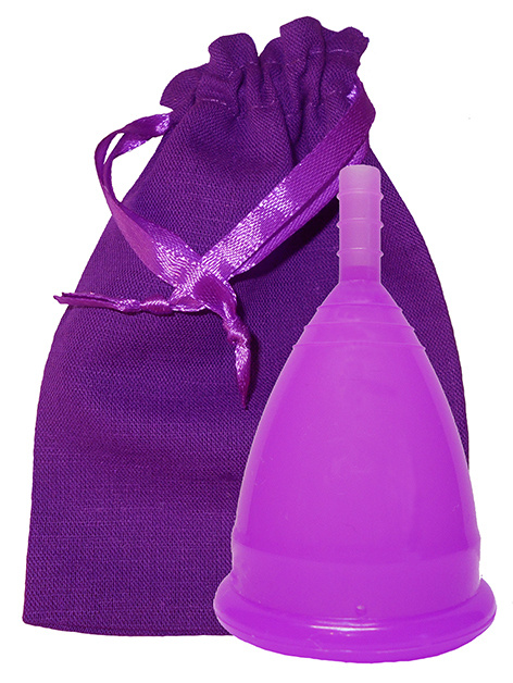 Менструальная чаша CupLee в льняном мешочке/цвет фиолетовый/ размер L / Многоразовое средство женской #1