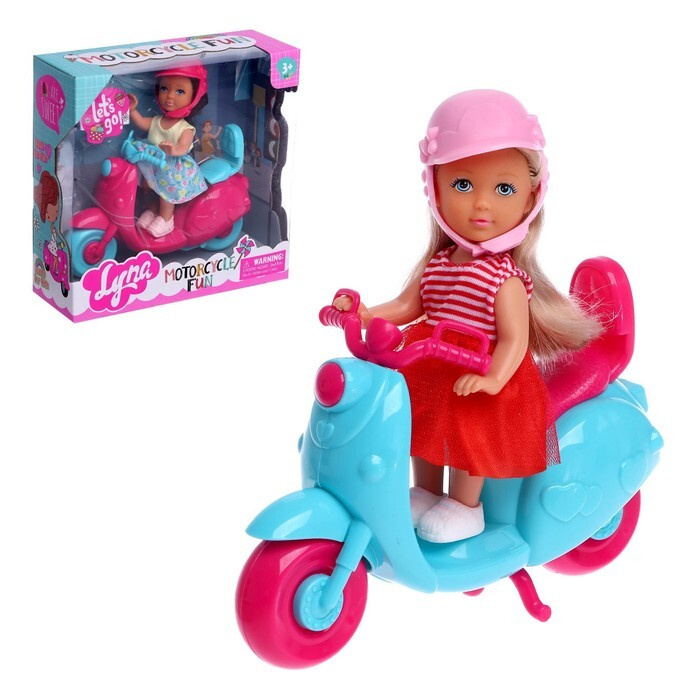 Кукла малышка Lyna с мопедом и аксессуарами, разноцветный выбор  #1