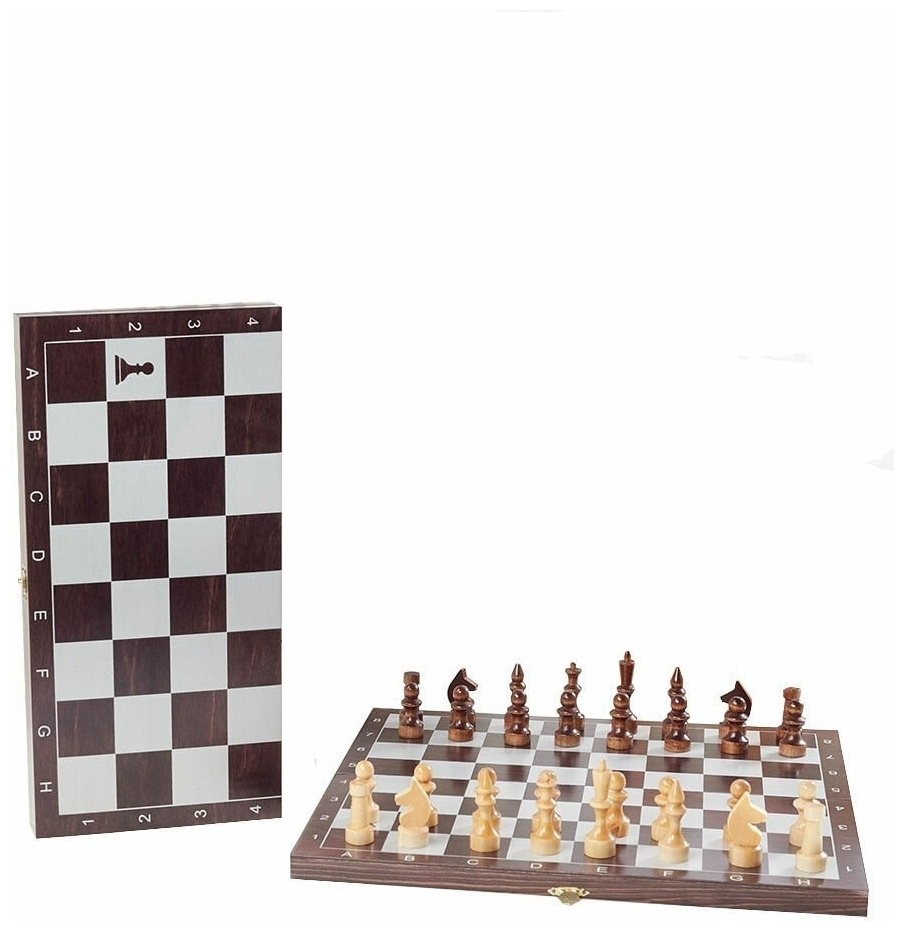 Шахматы обиходные деревянные с малой венге доской, рисунок серебро "Классика" 477-20  #1