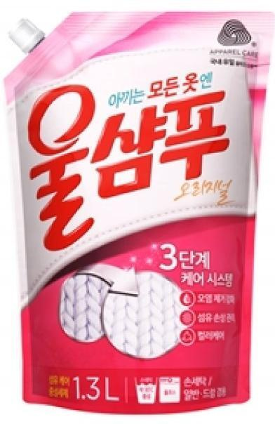 Aekyung Wool Shampoo Original Жидкое средство для стирки деликатных тканей Вул шампу 1.3 л в мягкой упаковке #1