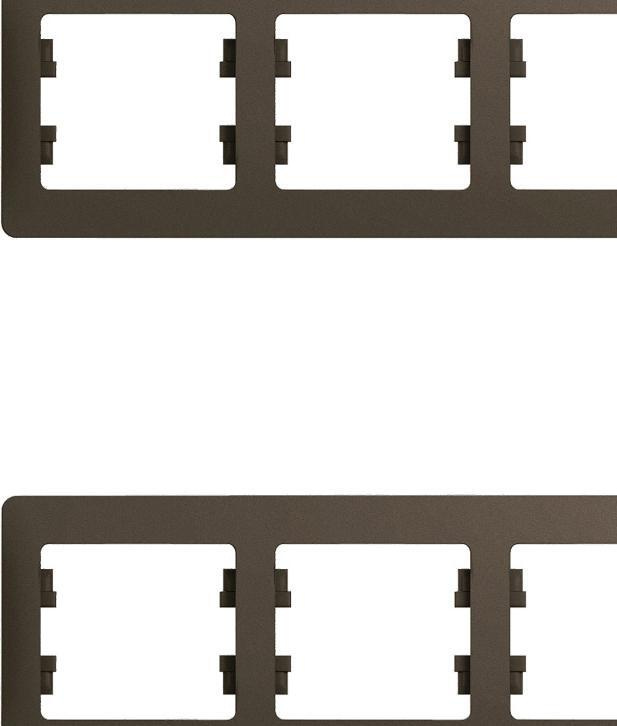 Рамка Schneider Electric Glossa четырехместная горизонтальная шоколад (комплект из 2 шт)  #1
