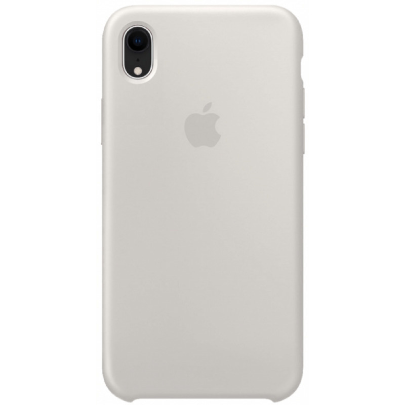 Силиконовый чехол для смартфона Silicone Case на iPhone Xr / Айфон Xr с логотипом, светло-серый  #1