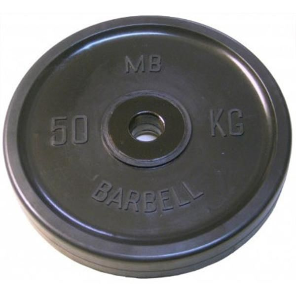 Диск для штанги евро-классик олимпийский MB Barbell 50 кг диаметр 51 мм чёрный  #1