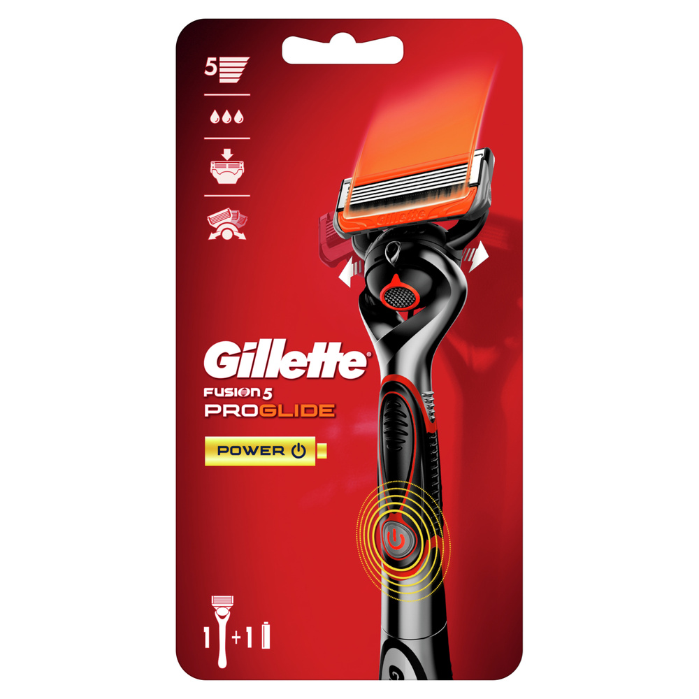 Мужская бритва Gillette Fusion5 ProGlide Power, 1 кассета, с 5 лезвиями, с технологией FlexBall, c успокаивающими #1