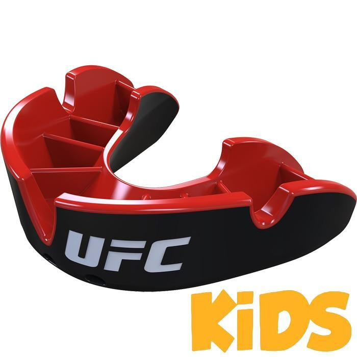 Детская боксерская капа, спортивная для защиты зубов Opro Silver Level UFC - Black/Red  #1