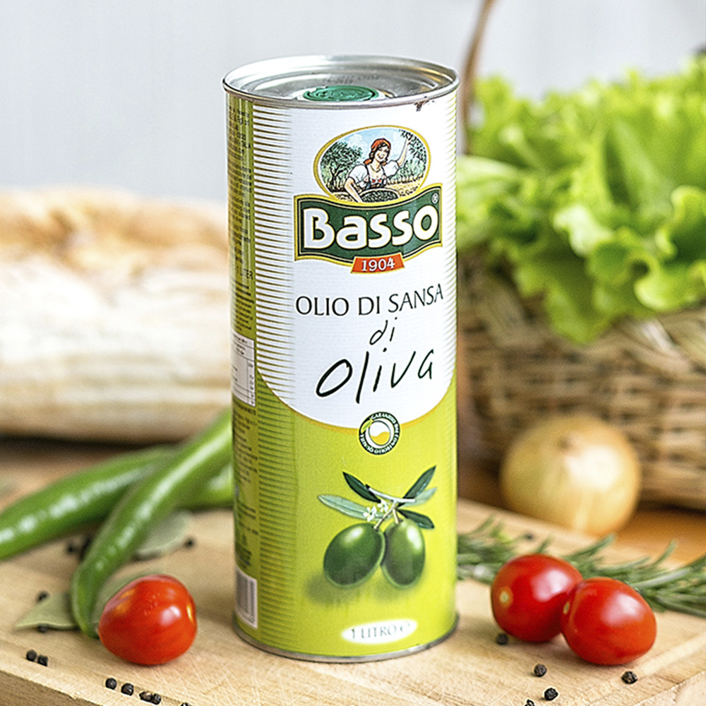 Оливковое масло рафинированное Olio di sansa Basso Extra Virgin 1 литр  #1