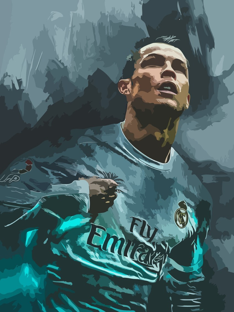 Картина по номерам на холсте Спорт Футбол (Криштиану Роналду, Реал Мадрид) - 7877 В 30x40  #1