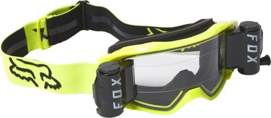 Кроссовые очки маска Fox Vue Stray Roll Off Goggle Black/Yellow (25829-019-OS) #1
