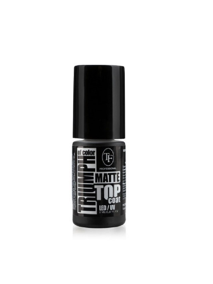 TF TOP coat Матовое верхнее покрытие для гель-лака MATTE LED/UV, тон Бесцветный, 8 мл  #1