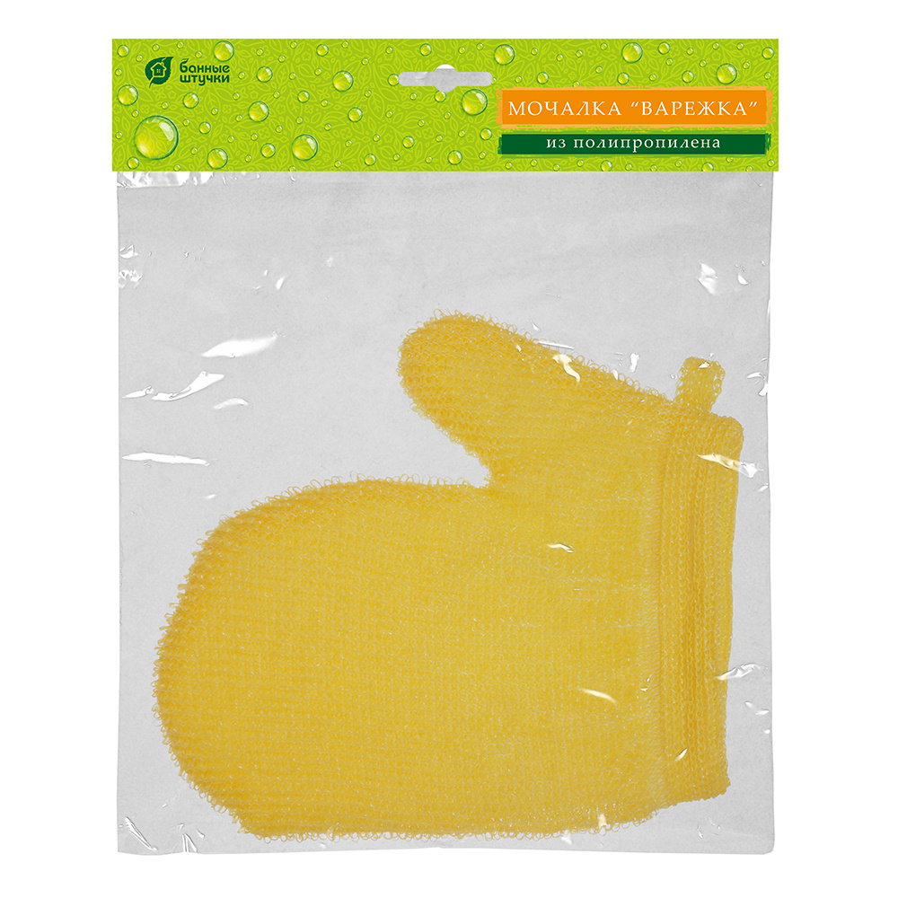 Мочалка из полипропилена БАННЫЕ ШТУЧКИ, варежка, medium, 21 см х 18 см ...