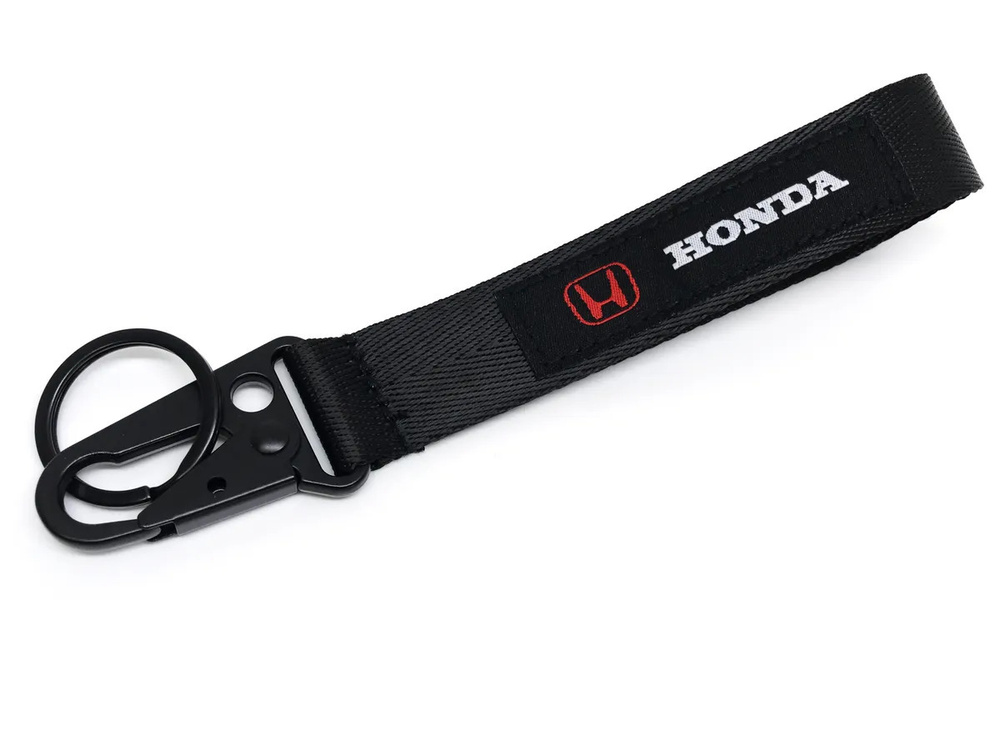 JDM брелок для ключей HONDA, карабин, кольцо, черный #1