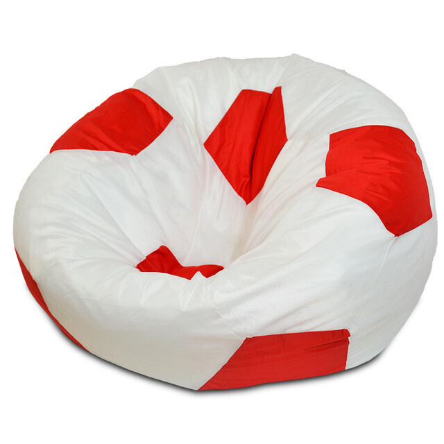 Puffmebel Кресло-мешок Мяч, Оксфорд, Размер XXXL,белый, красный  #1