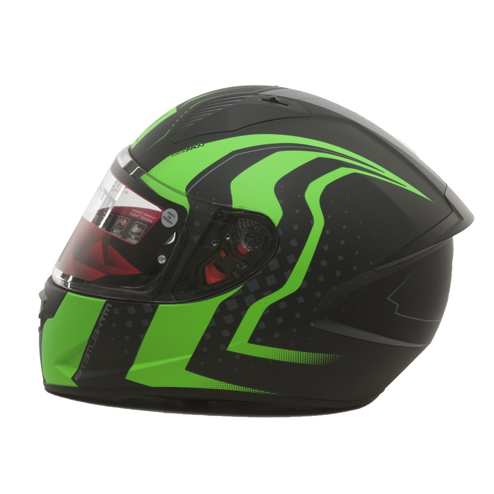 Шлем для мотоциклистов MT STINGER Warhead Matt Black KAWASAKI Green XS мотоэкипировка мотозащита  #1