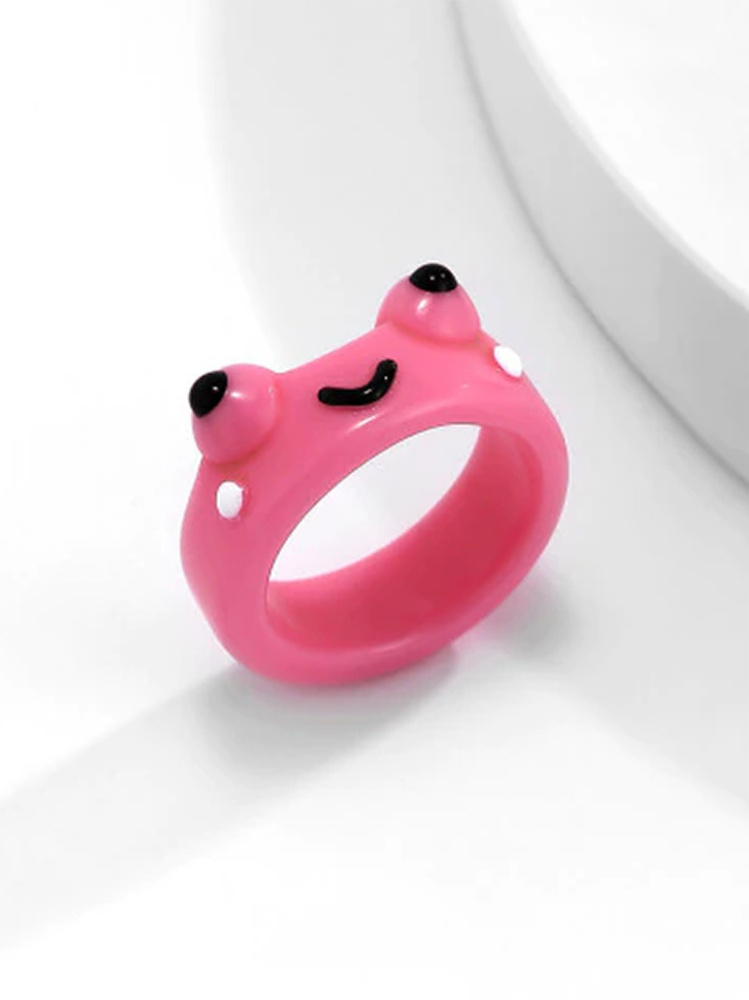 Кольцо женское бижутерия лягушка из смолы украшение для девочек и подростков, детское колечко на палец #1