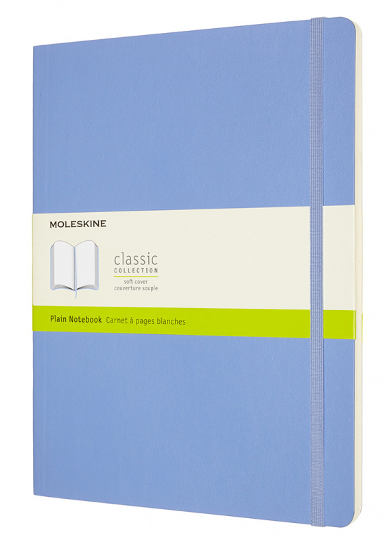 Блокнот без разметки Moleskine CLASSIC SOFT QP623B42 19х25см 192стр. мягкая обложка, голубая гортензия #1