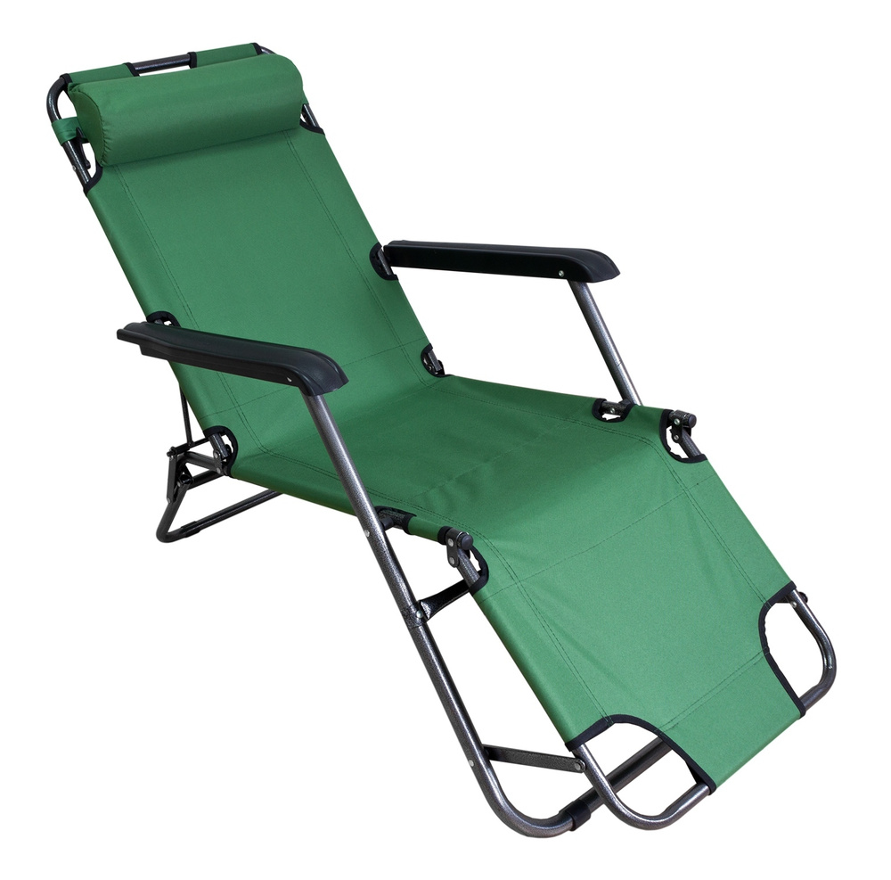 Кресло-шезлонг складное, зеленое #1