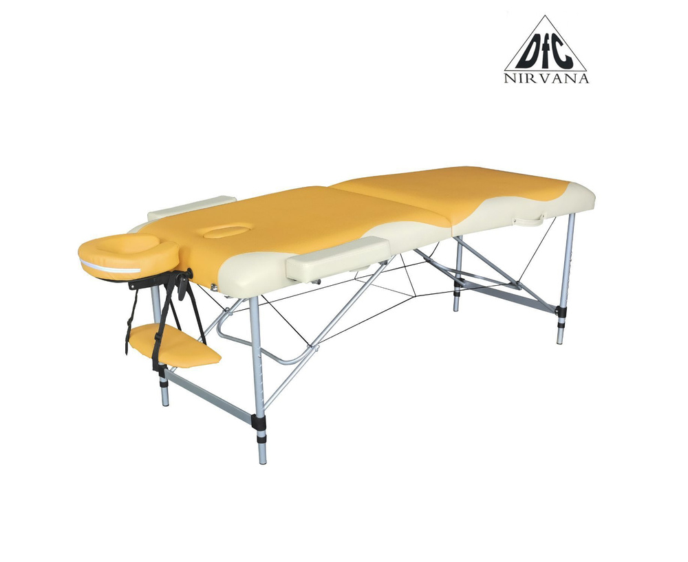 Массажный стол DFC NIRVANA Elegant PREMIUM, 186х70х5 см, алюминиевые ножки, оранжевый/бежевый  #1