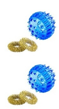 Массажеры Су-Джок (шарики с 2 кольцами), синие, 2 шт #1