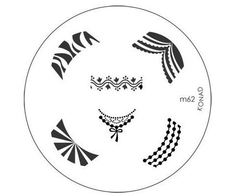 Konad, пластина (диск) для стемпинга M62 френч #1