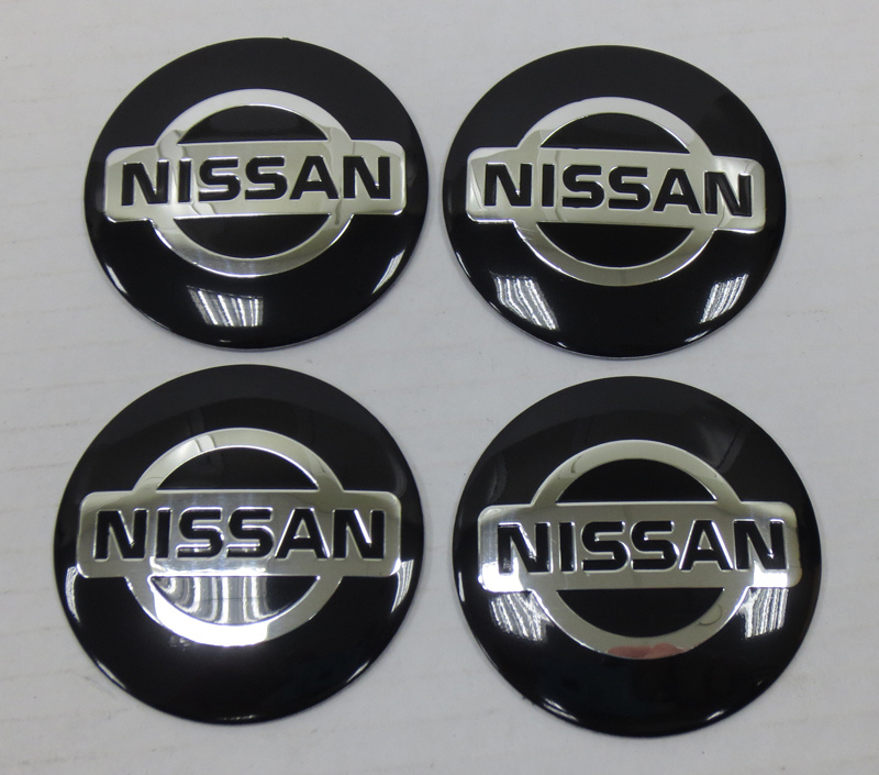 Наклейка OR-5 "NISSAN" на автомоб, колпаки, диски (диаметр 60мм.) пластик/ комп. 4шт.  #1