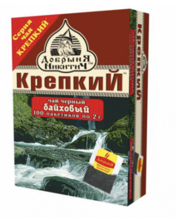 Чай черный "Добрыня Никитич" 100 пакетов 200 грамм #1