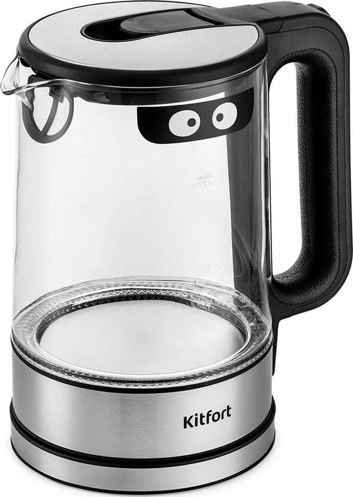 Kitfort Электрический чайник КТ-6128, прозрачный, черный #1