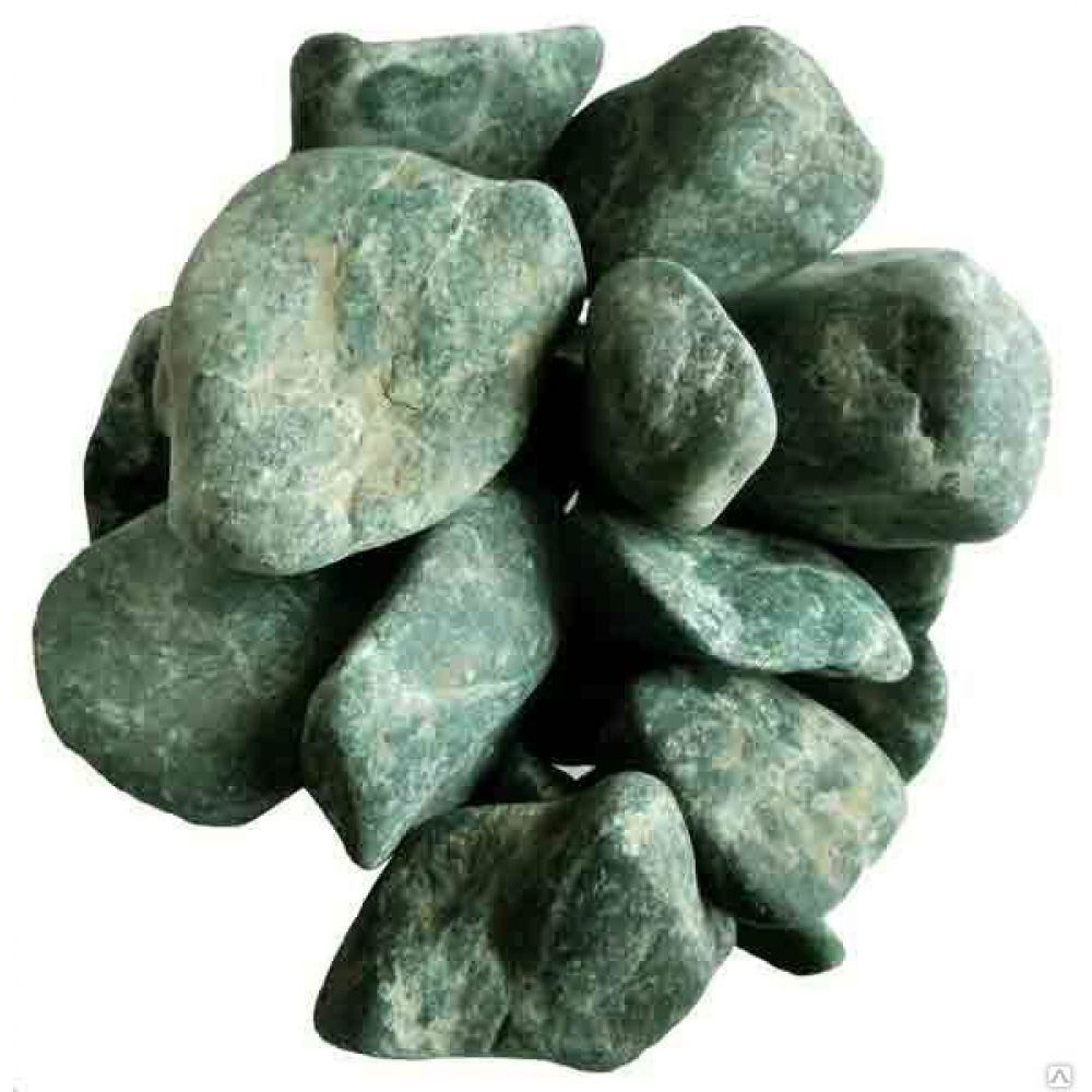 Камень для бани Змеевик (серпентинит) шлифованный обвалованый 10 кг, ведро  #1